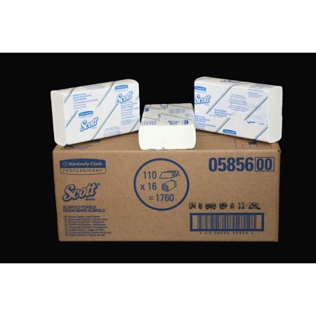 Papírové ručníky bílé SCOTT Slimfold úzké 29,5x19cm 